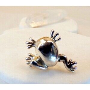 ONE Vintage 925 Sterling Silver Frog Stud  Earring  For Crafter or Replacement